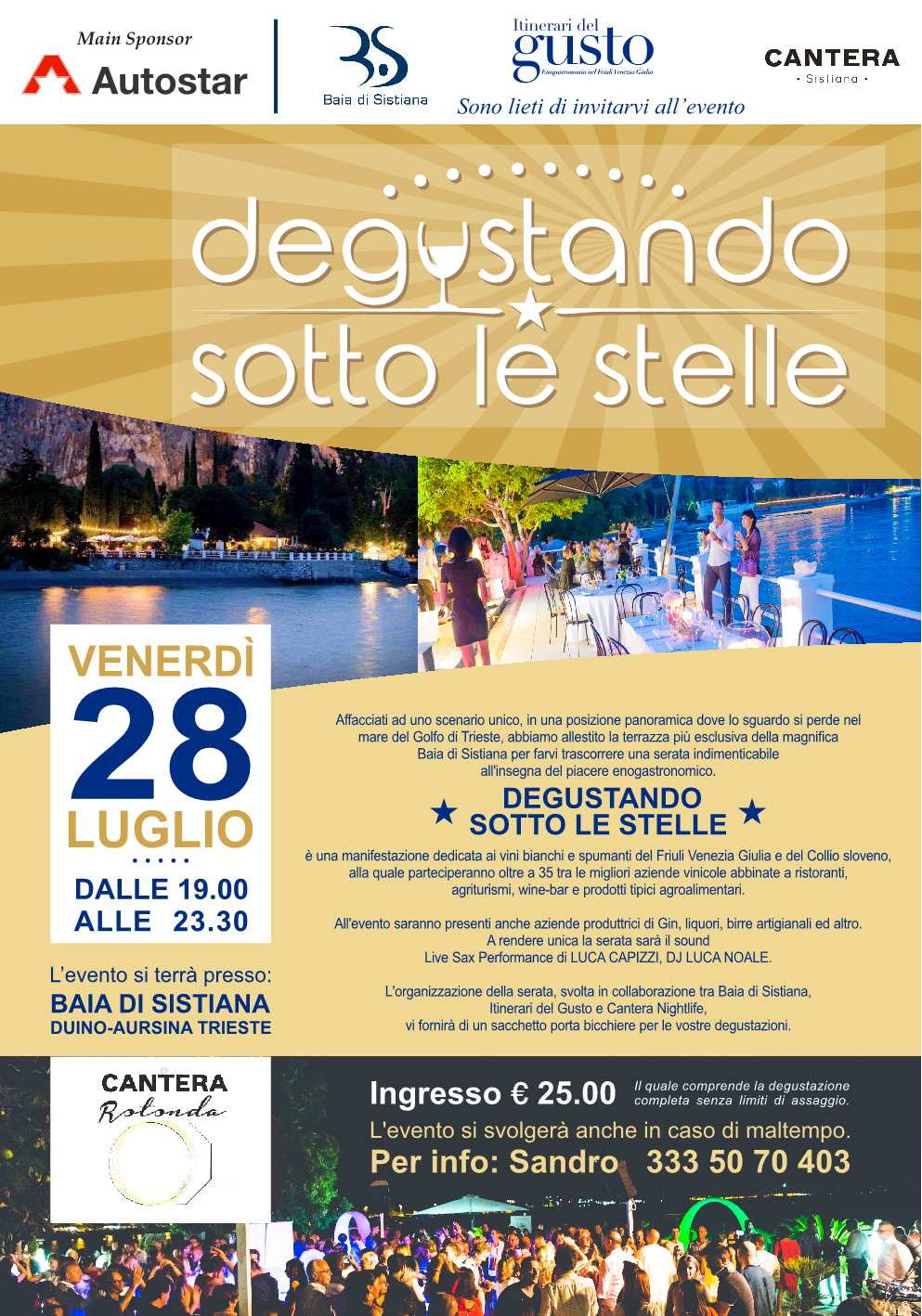 Degustando sotto le stelle Baia Sistiana Parovel luglio 22017